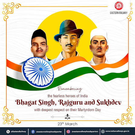 Tributes to Shaheed Bhagat Singh, Rajguru and Sukhdev on their Martyrdom Day. Their courage and sacrifice remain a source of inspiration for the nation.