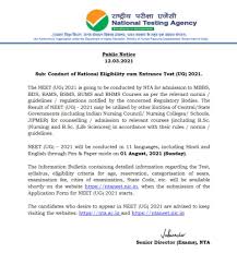 Neet 2021 latest news today: Nta Neet Exam 2021 Latest News In Hindi Application Form Jald Aane Kee Ummeed Check Neet Nta Nic In à¤¹ à¤¦ Fied