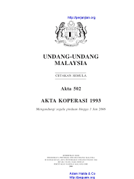 Untung diagih kepada anggota dlm bentuk dividen. Akta 502 Akta Koperasi 1993