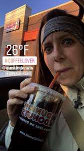 drinking iced coffee in cold weather