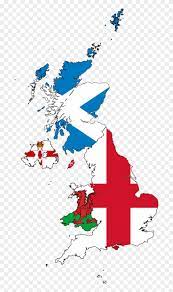 Size of this png preview of this svg file: Flag Map Of The United Kingdom Map Of Uk With Flags Clipart 1713669 Pikpng