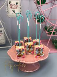 Happy Birthday Rice Krispie Treats Bo Peep Toy Story Rice Krispies Treats Toy Story Birthday Cake Toy Story Party Decorations Toy Story Birthday Party