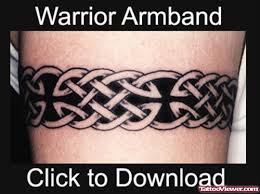 Warrior braid celtic band tattoo design. Grey Ink Celtic Armband Tattoo