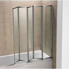 120x140cm Bath Screen Pare Baignoire 5 Volets Retractables Et Pliants 4mm Verre Trempe Porte De Baignoire Pivotant Douche En Verre Porte Baignoire Baignoire