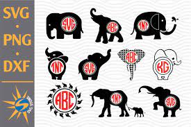 Download Elephant Monogram Svg Png Dxf Digital Files Include 741238 Cut Files Design Bundles