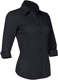 New Button Down Shirts Women 3 4 Sleeve Fitted Dress Shirt Blouses Work Top Online Shopping Fancylookstar In 2020 Black Button Up Shirt Dress Shirts For Women Fitted Dress Shirts