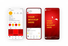 Social Media Stories And Post Template On Smartphone Mockup In 2020 Social Media Mockup Post Templates Instagram Post Template