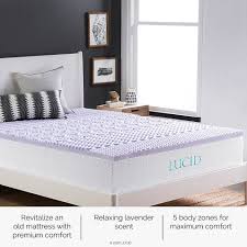 Lucid 2 Inch 5 Zone Lavender Infused Memory Foam Mattress Topper In 2020 Foam Mattress Topper Mattress Topper Memory Foam Mattress Topper