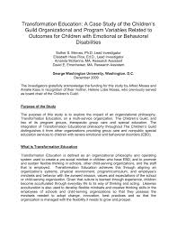Maybe you would like to learn more about one of these? Transformation Education A Case Study Of The Children S Guild