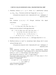 Check spelling or type a new query. Contoh Solusi Beberapa Soal Osn Matematika Smp