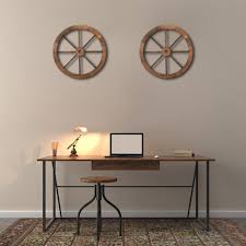 I originally trained as a graphic designer and this is an influence in my. 2pcs 24 Inch Garden Art Wall Decor Wooden Wagon Wheel Brown
