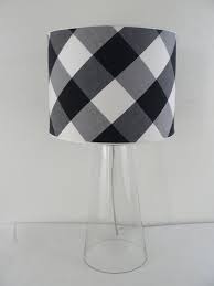 Black And White Buffalo Check Lamp Shades Custom Drum Lampshade Cover Sleeve Removable Drum Lampshade Lamp Shades Plaid Decor