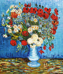 Van gogh painted a series of pictures depicting sunflowers, having first been inspired by the yellow flowers h paris where he saw them growing in the gardens of montmartre. Vincent Van Gogh Vase Mit Kornblumen Und Mohnblumen C98395 50x60cm Olbild Handgemalt Kunstdepot24 Olgemalde Und Bilderrahmen Berlin
