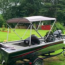 Northstar pontoon boat double bimini top 18′ long sunbrella my biggest recommendation. Amazon Com Xgear 3 4 Bow Bimini Top Boat Cover With Rear Support Poles Mounting Hardwares And Storage Boot In Color Grey Pacific Blue Sports Outdoors