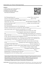 Dieses Produktpaket Enthalt Ein Arbeitsblatt Mit Einem Luckentext Zum Thema Elternsprechtag Mit Bearb