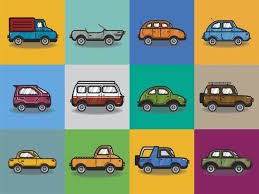 Lade Sammlung Der Auto Und Lkw Abbildung Kostenlos Herunter Vector Free Retro Cars Free Vector Illustration