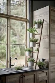 Satsumas Plant Stand With 5 Plant Pots Bamboo White Ikea In 2020 Ikea Plants Kitchen Plants Kitchen Window Design