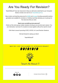 Are You Ready For Revision Gcse Computer Science Science Revision Teaching