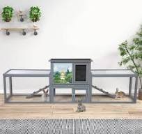 COZIWOW 94-in. Wooden Rabbit Hutch With Pull-out Tray, Large CW12B0595-T01