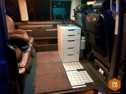 Mobile Kitchen Block In The Rail System Of The Vw Bus T5 T6 Based On Ikea Alex Vanclan De Vw Bus T5 Vw Bus Vw Bus Ausbau