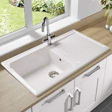 If you opt for a classic white porcelain farmhouse sink, it's very likely to get stained, and it will require regular cleaning to keep it sparkling. Elegant Picture Of Ceramic Kitchen Sinks Pros And Cons Interior Design Ideas Home Decorating Inspiration Moercar Ceramic Kitchen Sinks White Kitchen Sink Kitchen Sink Design