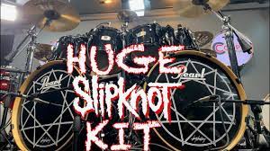 Fender, gibson, ibanez, epiphone, martin, taylor, prs Huge Slipknot Drum Set 10 Piece Pearl Joey Jordison Kit Youtube