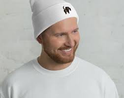 Funny Dachshund Beanie, Embroidered Beanie Hat, Wiener Dog, Doxie Owner  Hat, Dachshund Gift, Christmas Gift, Unisex Cuffed Beanie.