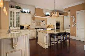 30 Antique White Kitchen Cabinets Design Photos Antique White Kitchen Antique White Kitchen Cabinets Dark Kitchen Floors