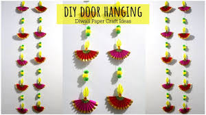 Diwali Diya Door Hanging Decoration Paper Diya Door Hanging Toran Diwali Decoration Ideas Youtube Dekorasi Kertas Diwali