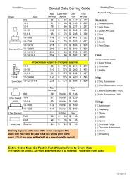 Cake Serving Chart