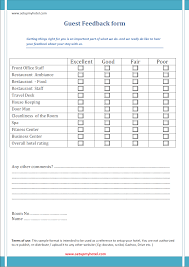 Front Desk Guest Feedback Format Sample