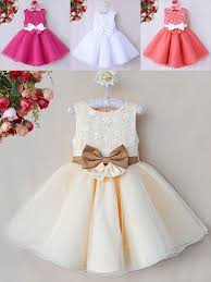 Cream White Pink Flower Girl Bridesmaid Party Christening Christmas Prom Dress Vestidos Infantis Vestidos Vestidos De Festa Para Criancas