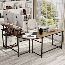 Now 220 98 Old 259 98 L Shaped Computer Desk With Monitor Stand Riser Study Writing Table Home Office Design Corner Computer Desk Desk