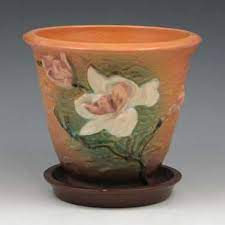 1878 Roseville Magnolia 666 5 Flower Pot Vintage Flower Pots Flower Pots Flowers