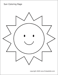 This adorable sun and cloud coloring page is a great indoor activity sure to brighten up any gloomy looking day! Sun Free Printable Templates Coloring Pages Firstpalette Com