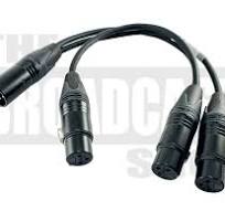 SA&J 3XM-33XF W Splitter Adapter Cable - 1 3pin XLR Male To 3 3pin XLR  Females Black