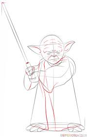How To Draw Yoda With Lightsaber Step By Step Drawing Tutorials Yoda Drawing Star Wars Drawings Drawing Stars