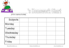 Homework Chart And Other Tools To Get Homework Done