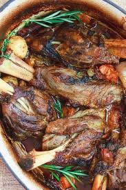 Season the lamb shanks with salt and pepper, then sear all over until golden brown, then transfer the lamb shanks to a large braising pan or deep baking dish. Mediterranean Style Wine Braised Lamb Shanks With Vegetables Lamb Shank Recipe Braised Lamb Braised Lamb Shanks Recipe