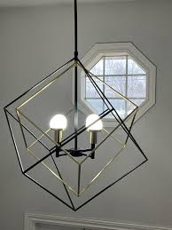 Peyton LED mid-century pendant light, black and gold