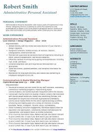 Curriculum vitae, or cv, personal statements provide a quick way for you to introduce yourself to prospective employers. Administrative Personal Assistant Resume Samples Qwikresume