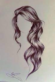 Along the top edge of the bald head, draw a couple of curved lines for the way that the hair is parted along the middle. 15 Amazing Hair Drawing Ideas Inspiration Brighter Craft Long Hair Drawing Girl Hair Drawing How To Draw Hair
