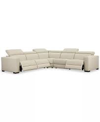 Furniture Nevio 5 Pc Leather Power Reclining Sectional Sofa L Shaped Couch Modern Recliner Chairs