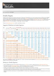 Double Digests New England Biolabs