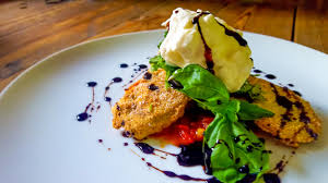 Family Meal — Fried Green Tomatoes, Burrata, Reduced Balsamic & Fresh  Basil, with Arrabbiata Sauce