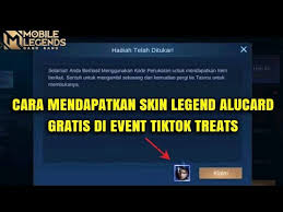 Cara Dapat Skin Legend Alucard Gratis Permanen Di Event Tiktok Treats Youtube