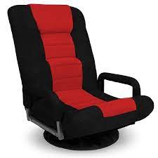 skonyon gaming floor chair w armrest handles foldable adjustable backrest red 360 degree swivel walmart com in 2021 floor chair gaming chair chair