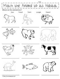 Match The Animals To Their Habitat Kindergarten Worksheets Kindergarten Worksheets Printable Animal Worksheets