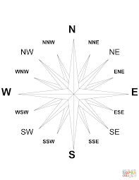 16 Wind Compass Rose Super Coloring Compass Rose Rose Coloring Pages Coloring Pages