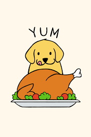 Thanksgiving Dinner Cute Cartoon Drawings Autumn Stickers Golden Retriever Drawing